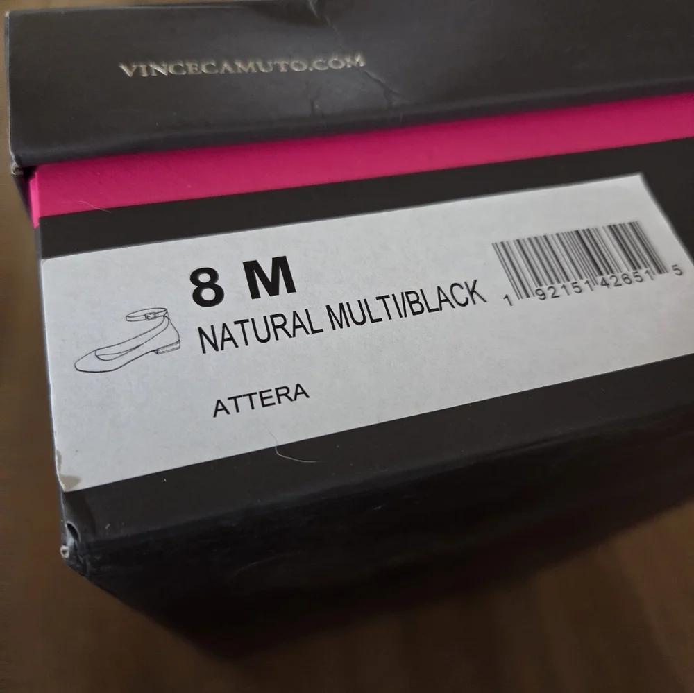 Vince Camuto Attera Cow Hide Leopard Ankle‎ Strap Flats NIB